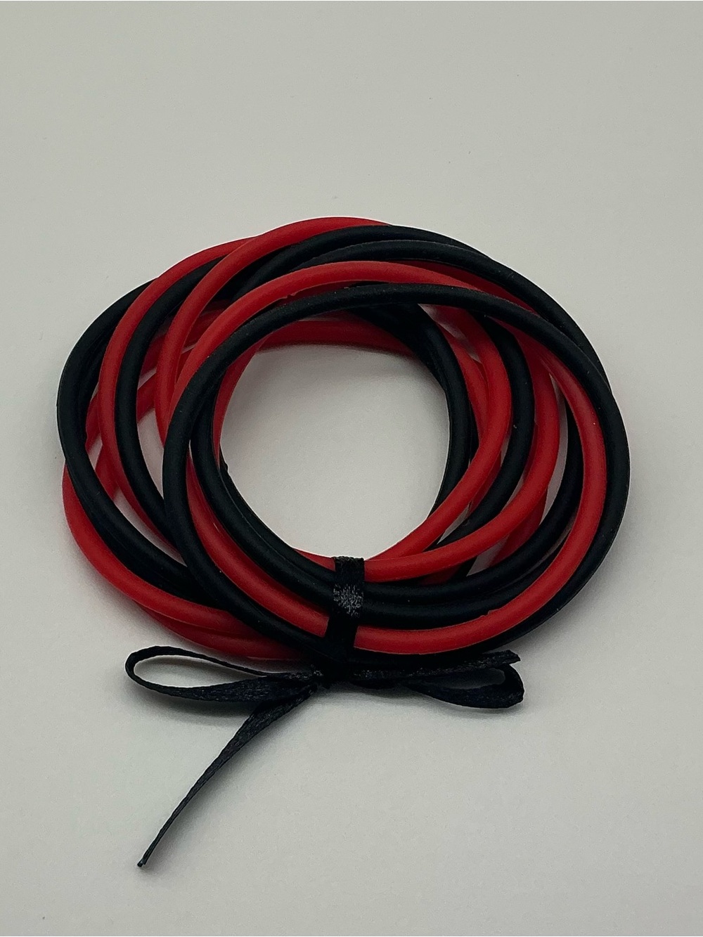 Set of 12 Red and Black Jelly Bracelets